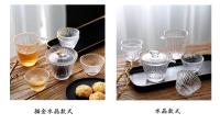 Juego de Kung Fu de vidrio de estilo chino, taza de feria engrosada con nodo de bambú, cuenco con tapa, caja de regalo para juego de té - details 1