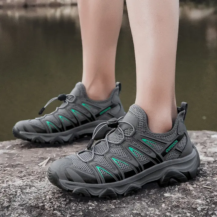 Zapatillas de senderismo transpirables antideslizantes para hombre, zapatos de tenis ligeros para el trabajo, caminar, correr, Trekking - 1