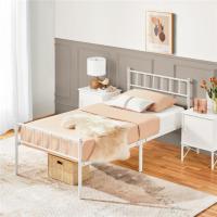 Cama de Metal Moderno con Marco Tamaño Individual/Doble Diseño Juvenil para Dormitorio y Habitación de Invitados Blanco Tamaño 90 x 190 cm - details 17
