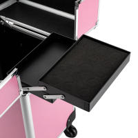 Estuche de maquillaje enrollable profesional, caja organizadora de cosméticos, rosa, salón de belleza, peluquería - details 7