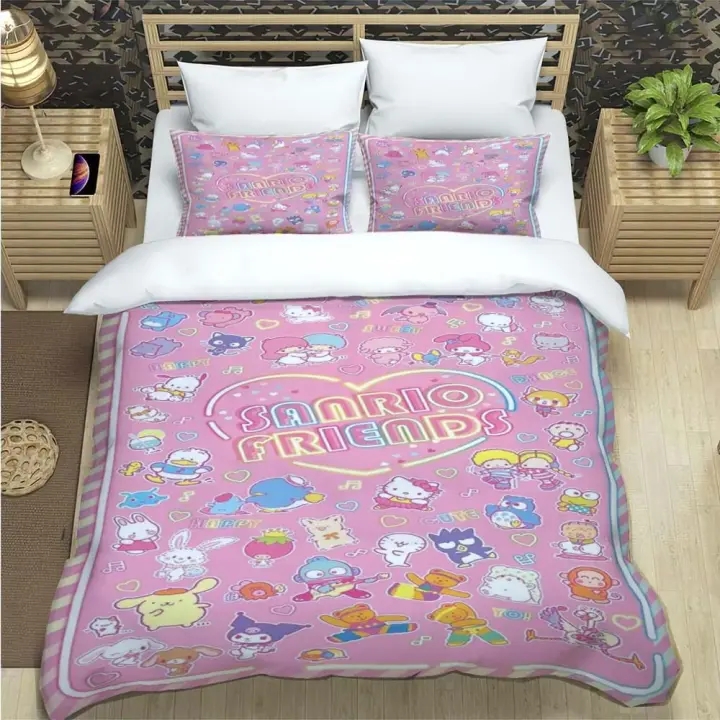 Juego de Ropa de Cama de Dibujos Animados de Familia Estampado Digital 3D - 1