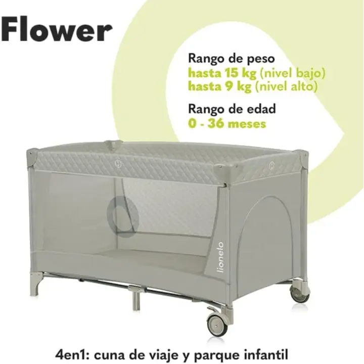 Bolsa de Viaje Compacta Camita de Flor 65 x 125 x 76 cm Para Niños hasta 15kg - 1