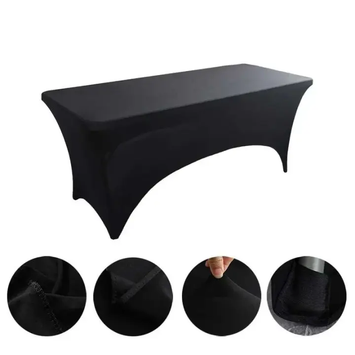 Mantel de Lycra de 6 pies, boda, hotel, cumpleaños, mesa elástica de 4 pies, 5 pies, 6 pies, 8 pies de altura, mesa plegable, - 1
