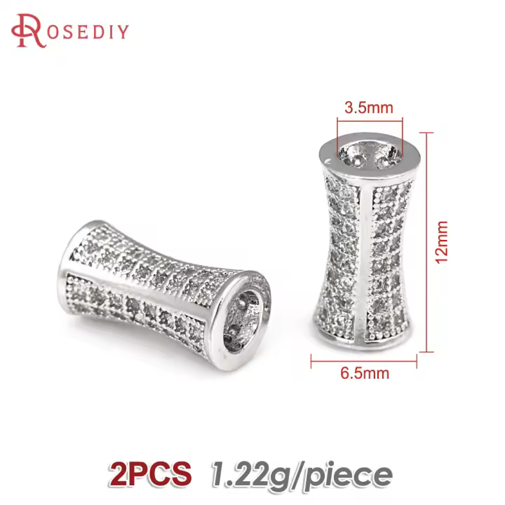 Cuentas de Espaciador de Barril de Brass Dorado de 18K Accesorios de Joyería DIY para Mujeres - 1