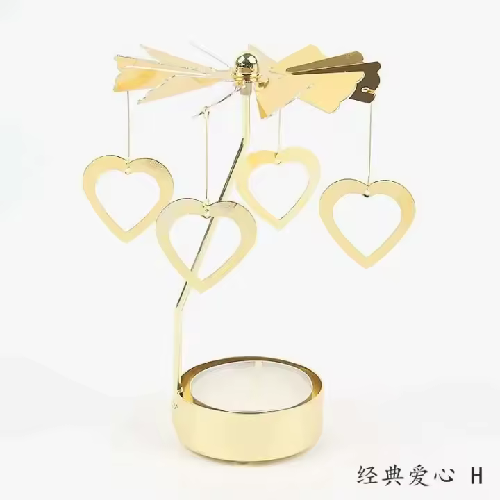 Velas Giratatorias de Metal en Formas de Copo de Nieve y Ángel Portavelas para Té Romántico, Boda, Decoración del Hogar en Navidad - 1
