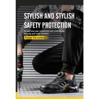 Zapatos De Seguridad Para Hombre Con Botones Giratorios Y Punta De Acero Indestructibles Antipinchazos Y Con Almohadilla De Aire Botas De Trabajo Con Suela De Goma Material De Tela Y Algodón - details 4