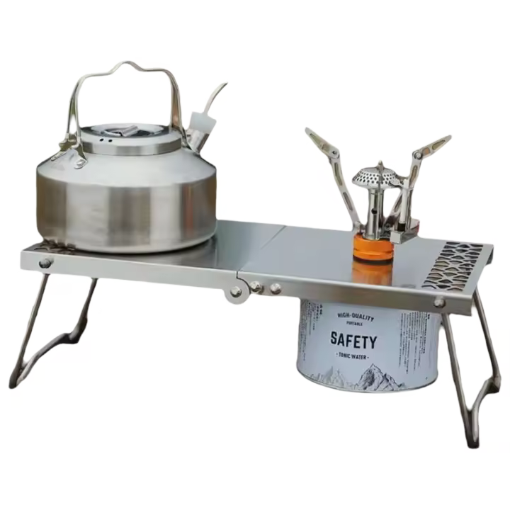 Estufa de Gas Desmontable y Plegable para Acampar al Aire Libre Parrilla Multifuncional de Mesa de Acero Portátil para Barbacoa y Cocina de Picnic - 1
