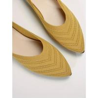 Nuevos Zapatos planos con punta puntiaguda para oficina, barco, Color sólido, tejidos, sin cordones, zapatillas De Ballet informales, mocasines para Mujer, Zapatos De Mujer - details 19