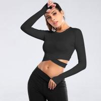 Camisetas de manga larga para mujer, ropa de yoga, trekking, sin costuras, para entrenamiento - details 1