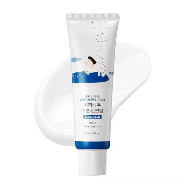 ROUND LAB Jugo de abedul Bloqueo hidratante SPF 45 Protección UV de amplio espectro: ligero, sin aceite, orgánico, no tóxico, arrecife - 1
