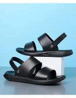 Sandalias cómodas de verano con plataforma para pie plano, sandalias de cuero con suela gruesa antideslizantes para hombre, zapatillas de fondo suave para playa al aire libre - details 15