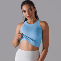 Nessaj-Chaleco deportivo sin costuras con almohadilla para mujer, sujetador de yoga, top corto de entrenamiento para fitness, gimnasio diario, correr, chaleco a prueba de golpes, sujetador elástico alto - details 5