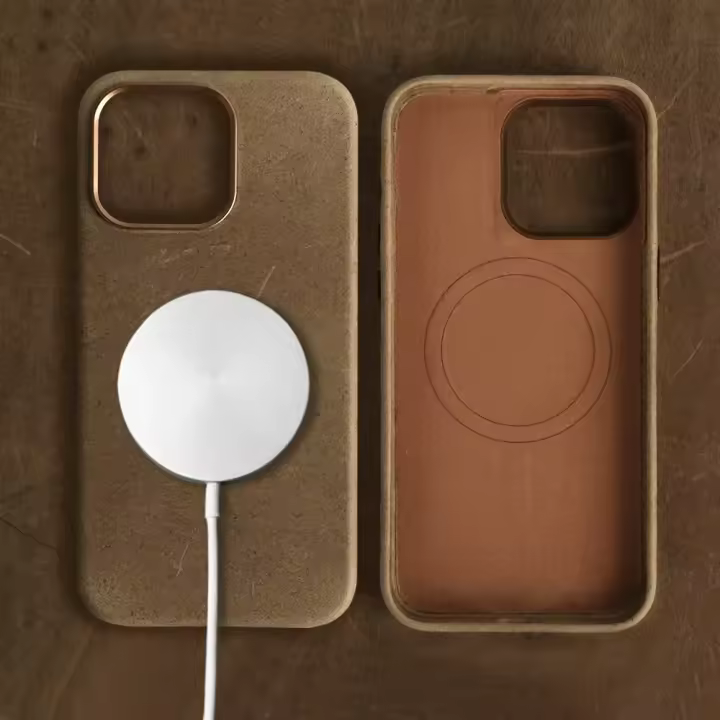 Funda de lujo para iPhone 15 Pro Max Cuero genuino Magsafe Cubierta completa - 1