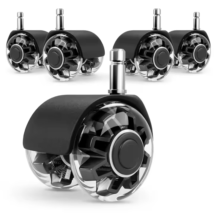 Ruedas de Silla de Oficina Silenciosas 5 Pcs Suaves y Seguras de Goma Ideales para Muebles de Oficina - 1