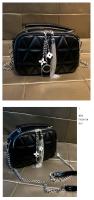 Marca Hong Kong2025Bolso de mano de lujo para mujer, bolso cuadrado pequeño de artículos genuinos de rombo, bolso de mano a juego de estilo occidental Premium - details 11