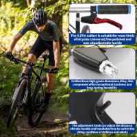 Palancas de freno universales para bicicleta, manillar de aleación de aluminio en V, 2,2 cm, para la mayoría de bicicletas, de montaña y de carretera, 1 par (rojo) - details 3