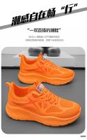 Zapatillas de correr con plataforma para hombre Zapatillas naranjas transpirables de punto informales a la moda Zapatos antideslizantes para deportes al aire libre - details 5