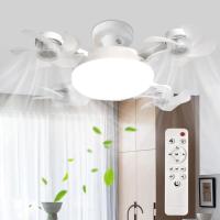 Ventilador de techo eléctrico con luz LED, ventilador de Dron con atenuación y control remoto, ventilador de techo silencioso E27, ventilador de aire acondicionado para el hogar - details 0