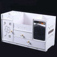 Organizador de Cosméticos Moderno Caja de Almacenamiento Impermeable de PVC Duradera con 2 Cajones y Espejos Ideal para Dormitorio Cajas de Almacenamiento de Muebles - details 1