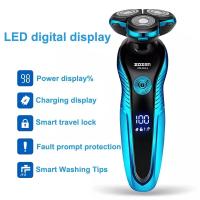 Afeitadora eléctrica 3D multifuncional con pantalla Digital inteligente, máquina de afeitar lavable de cuerpo completo para hombres - details 7