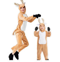 Disfraz de Cosplay de Reno para niños, traje de una pieza con sombrero, adecuado para actuaciones de escenario de Halloween y Navidad - details 4