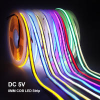 Tira de luces LED COB, iluminación lineal de alta densidad, USB 5V, 320LED/m, cinta Flexible, cálida, Natural, blanco frío, rojo y azul - details 2