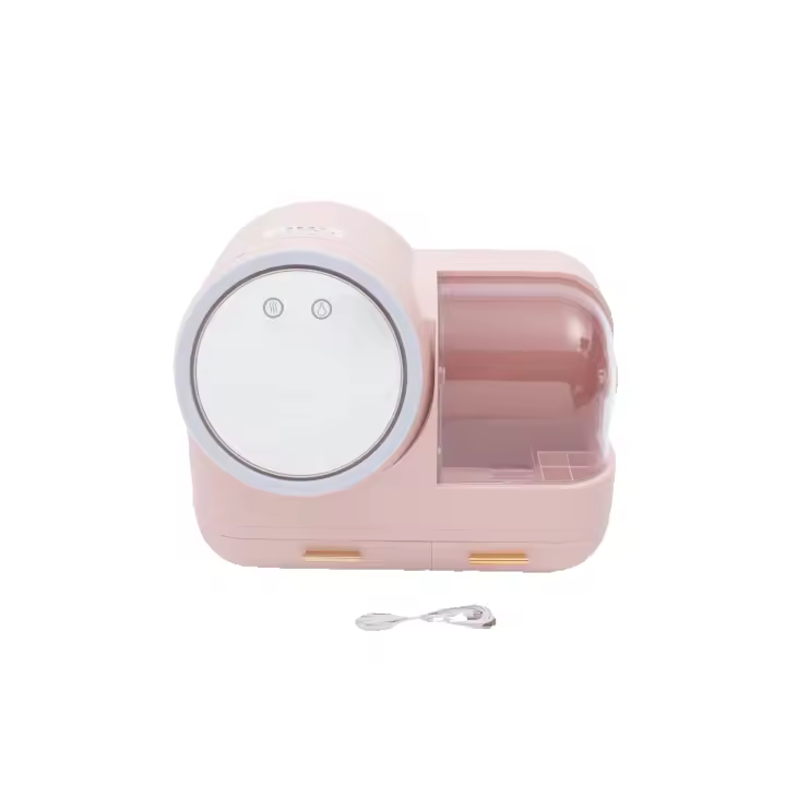 Organizador de Maquillaje de Alta Capacidad con Luz LED 3 Efectos de Luz HD Espejo Rotativo - 1