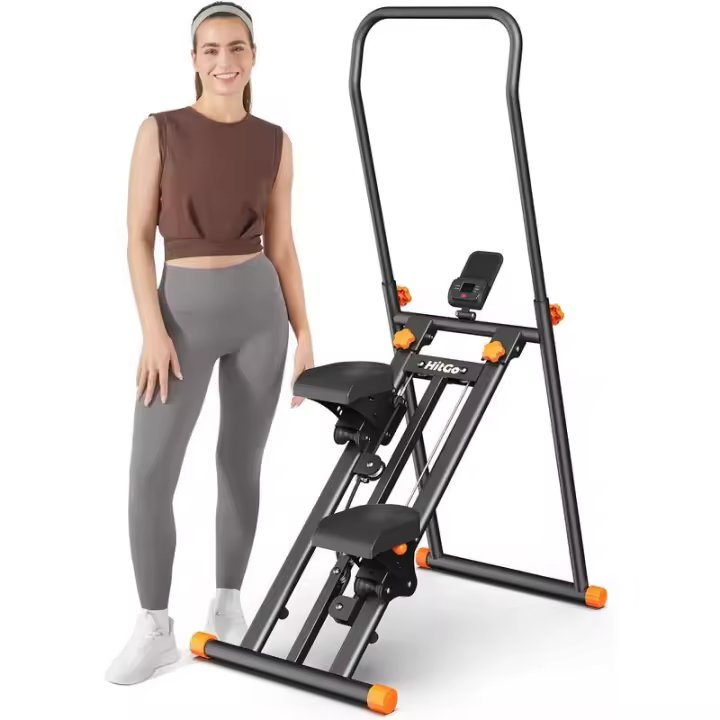 HitGo Stepper plegable - Escalador de escaleras vertical para gimnasio en casa, equipo de entrenamiento cardiovascular de cuerpo completo con manillar ajustable - 1