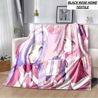Manta para dormir de felpa Kawaii con estampado de arte moderno, archivo azul de Anime, sala de estar, sofá, regalo de cumpleaños para amigos y familiares - details 1