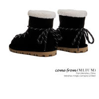 Botas de nieve de cuero nuevas botas cortas con correa térmica de terciopelo - details 4