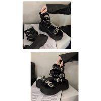 Sandalias Plateforma de Plata para Mujer 2025 Verano Versátiles Zapatos de Muffin de Moda con Suela de Caña Alta - details 14
