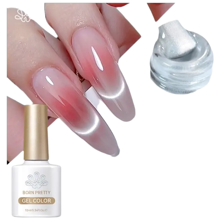 BORN PRETTY 10ml Gel de Uñas de Gato Blanco Brillo Ultra de Gel UV Varilla Magnética de Espejo - 1