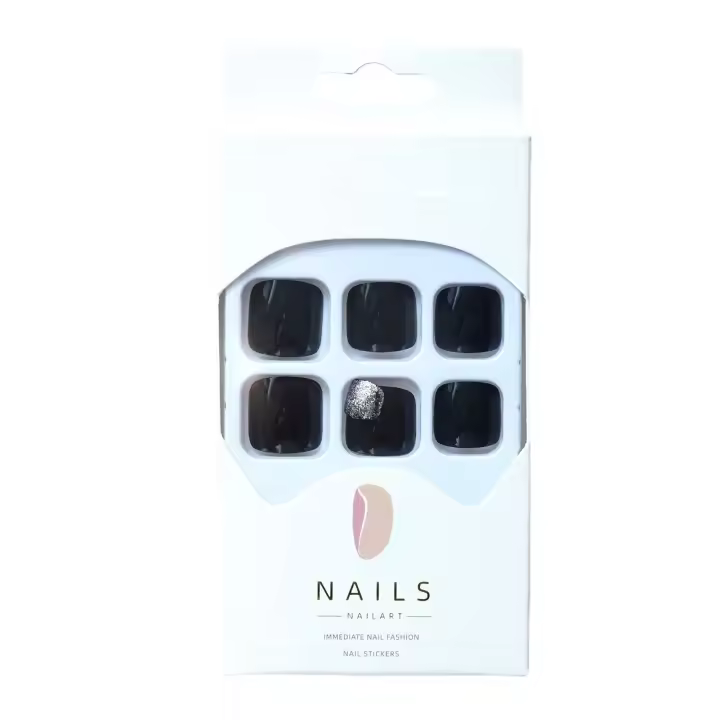 Uñas postizas para dedos de los pies, Uñas postizas impermeables y transpirables para manicura, persona experta, color negro sólido - 1