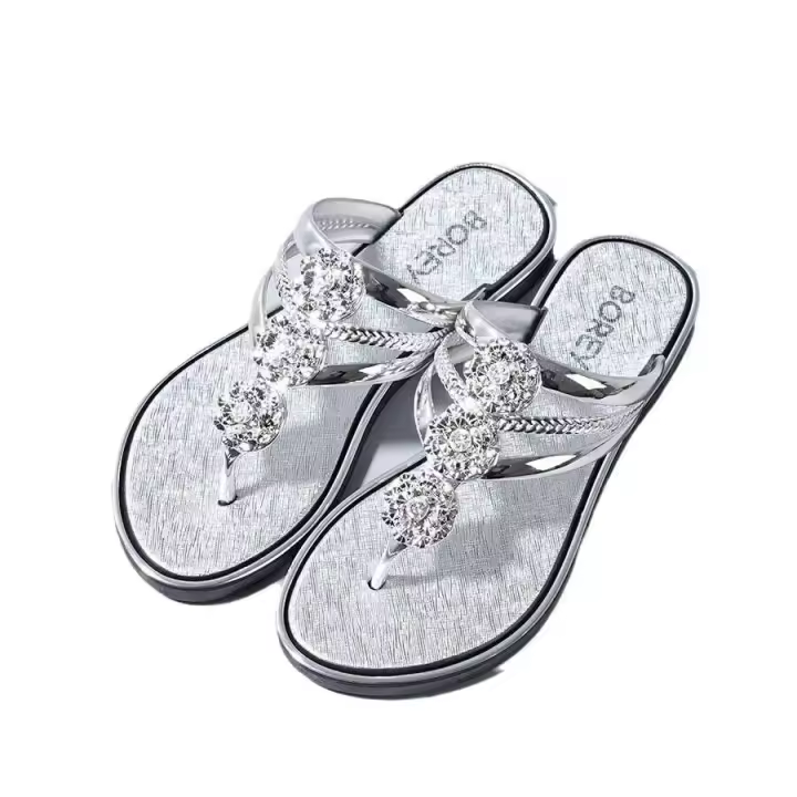 Chanclas de verano Eva con suela gruesa y forro de cuero para un estilo cómodo, manteniendo la moda al día. - 1