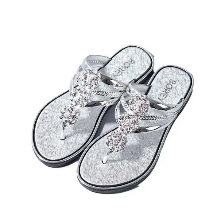Chanclas de verano Eva con suela gruesa y forro de cuero para un estilo cómodo, manteniendo la moda al día. - 1