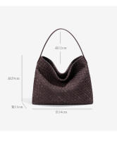 Bolso de mano tejido a mano de gran capacidad, mate, con textura moderna, versátil, para llevar al hombro, para ir al trabajo, tipo cubo, bandolera, para mujer - details 10