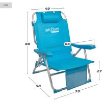 2 sillas plegables multiposición para playa, jardín, terraza o camping, 5 posiciones, 49x58x80 cm, Altura asiento 27 cm, Topes antivuelco, Soporta 100 kg, Con asas transporte (85469) - details 1