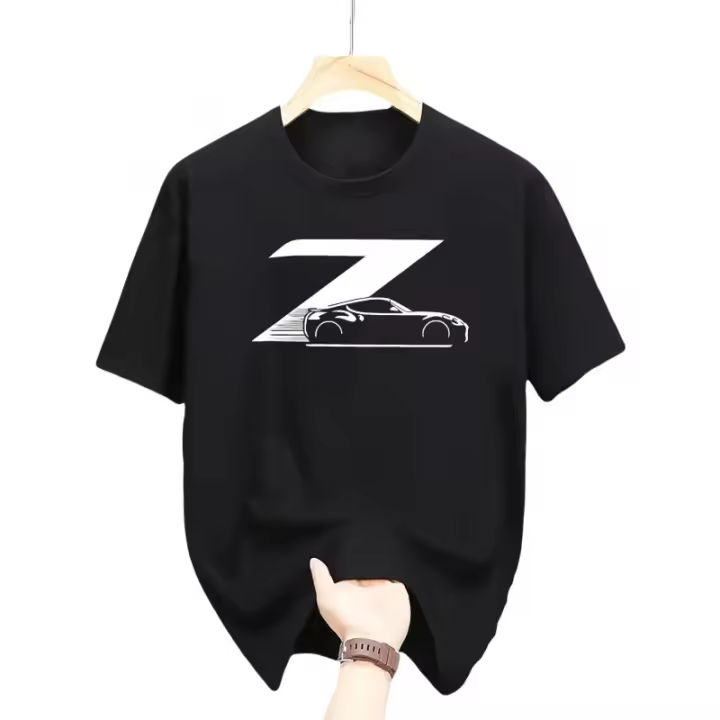 Camiseta casual de cuello redondo para hombre con estampado de coches, tejido de punto 100% poliéster, ajuste regular, comodidad transpirable para deportes y actividades al aire libre, colección de verano - Camiseta de manga corta estampada - 1