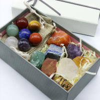 Bolas redondas de piedra áspera de cristal de 7 Chakras, juego de caja de regalo, Reiki, energía curativa, piedras preciosas, meditación, Mineral, coleccionables, decoración del hogar - details 6