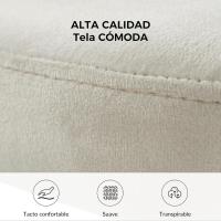Tocador Maquillaje con Patas de Madera para Cocina, Blanco - details 2