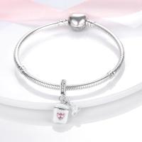 Auriculares inalámbricos creativos en plata, cuentas en forma de corazón compatibles con pulsera, regalo de joyería para mujer - details 1