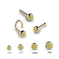 Piercing de acero con gema para la nariz, anillos de oro con tornillo para la nariz, piercing para la nariz, 1,5-3mm, 20g, 1 ud. - details 1