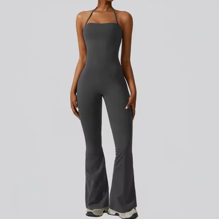 Mono de yoga para mujer, informal con tirantes desmontables, pantalones de camping, ropa deportiva para gimnasio y entrenamiento - 1