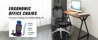 SucceBuy Silla de oficina ergonómica, silla de escritorio ajustable con asiento de malla, asiento deslizante, respaldo y soporte lumbar - details 0