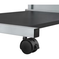 Mesa Escritorio con Ruedas Escritorio con Estanteria 80x50x132cm Mesa de Ordenador con Bandeja de Teclado para Espacio Límite Negro - details 5