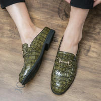 Sandalias con diseño de piedra sintética para hombre, zapatos con hebilla de herradura, tacón versátil, a la moda - details 9