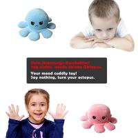 Reversible Peluche Animal Que Expresa Emociones Pulpo de Doble Cara Disponible en Naranja, Azul, Rosa, Verde, Gris - details 2