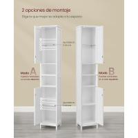 Armario de Baño Alto con Iluminación Delgado y Ajustable con Estantes Diseño Moderno Blanco Nube - details 6