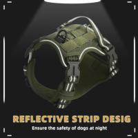 Arnés táctico sin tirones para perro, chaleco MOLLE ajustable y transpirable, reflectante militar para perros medianos y grandes - details 6
