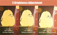 Night Lights for Kids Pear Shaped Cute Silicone Nightlight 7 Colors Dimmable Night Lamp USB Charging for Bedroom Bedside Room - details 11